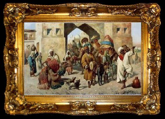 framed  unknow artist Arab or Arabic people and life. Orientalism oil paintings 134, ta009-2